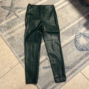 Green, imitation, leather, Ann Taylor pants
